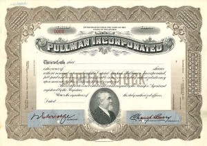 Pullman Incorporated - Specimen Stock Certificate